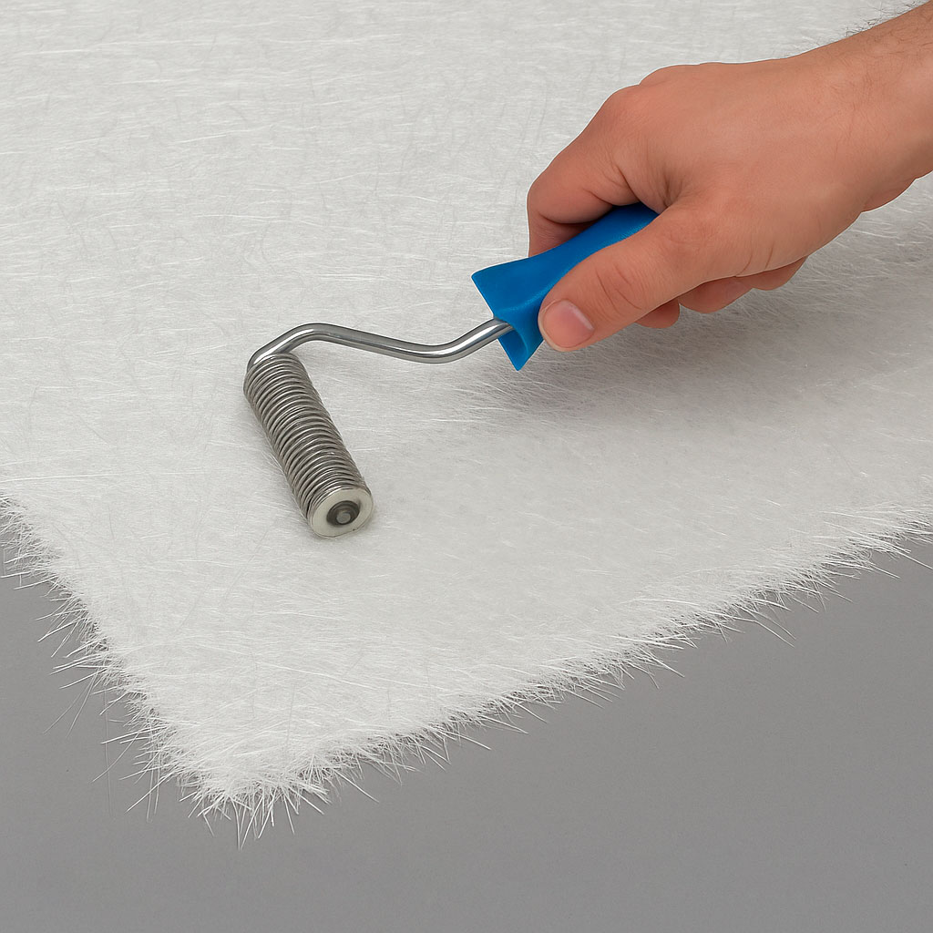 Laminado con manta 300 y rodillo de aireado