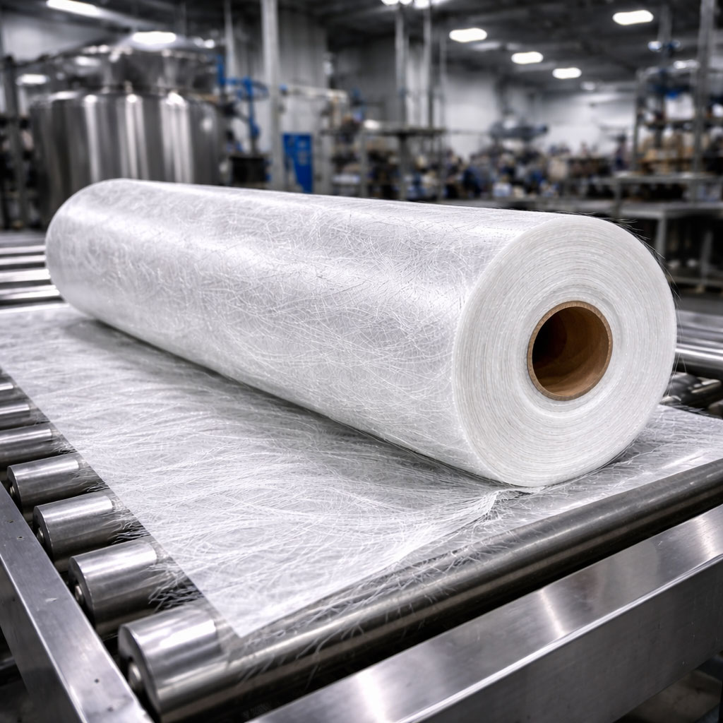 Aplicación del velo de superficie sobre laminado